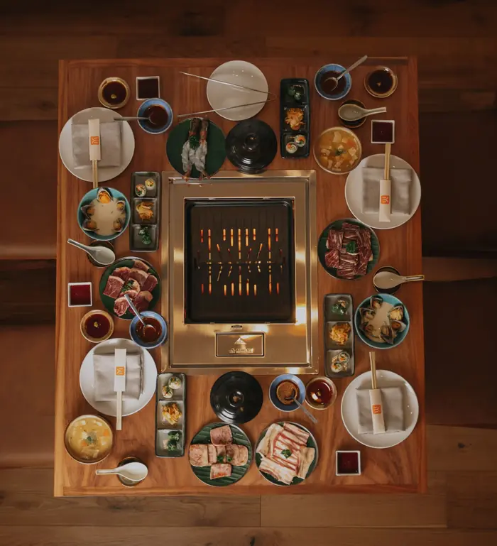 Parrilla de mesa japonesa en Torobi a fuego lento